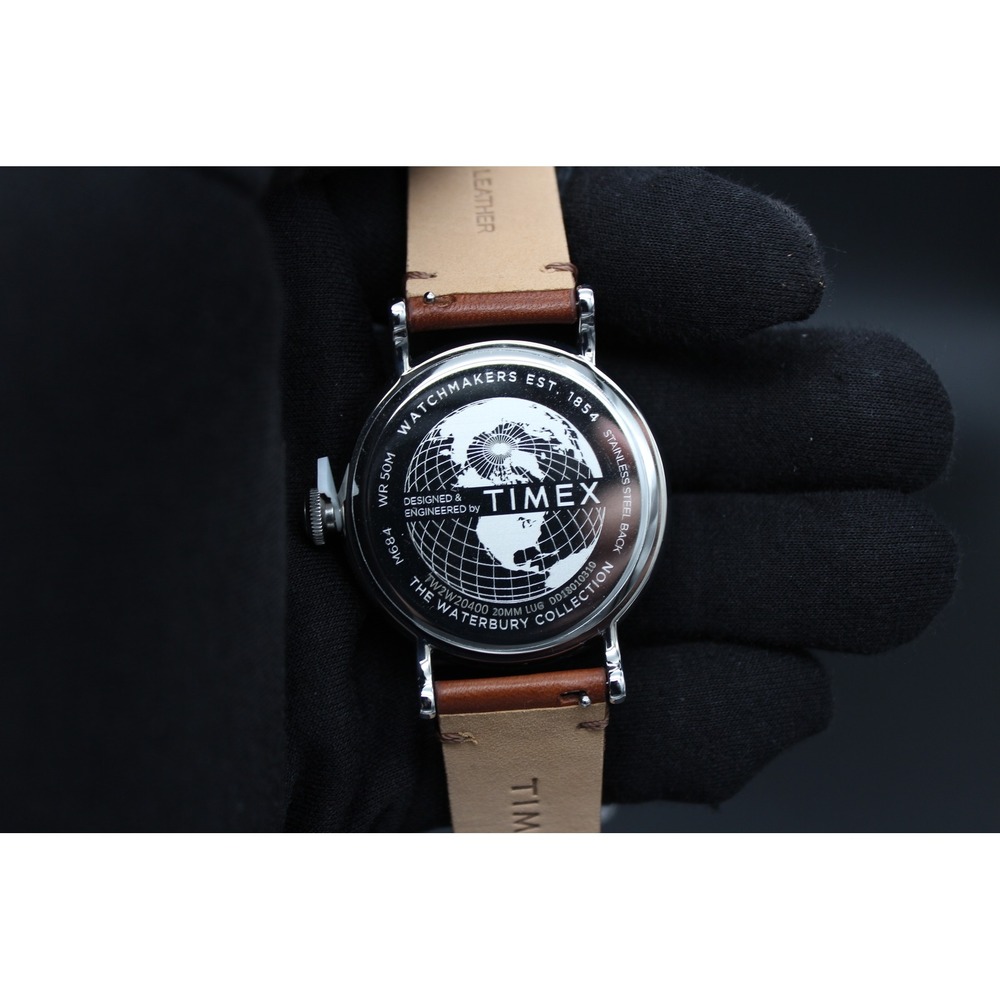 Timex The Waterbury Collection TW2W20400 Blue Dial Brown Leather Men Watch 40mm - Picture 2 of 3